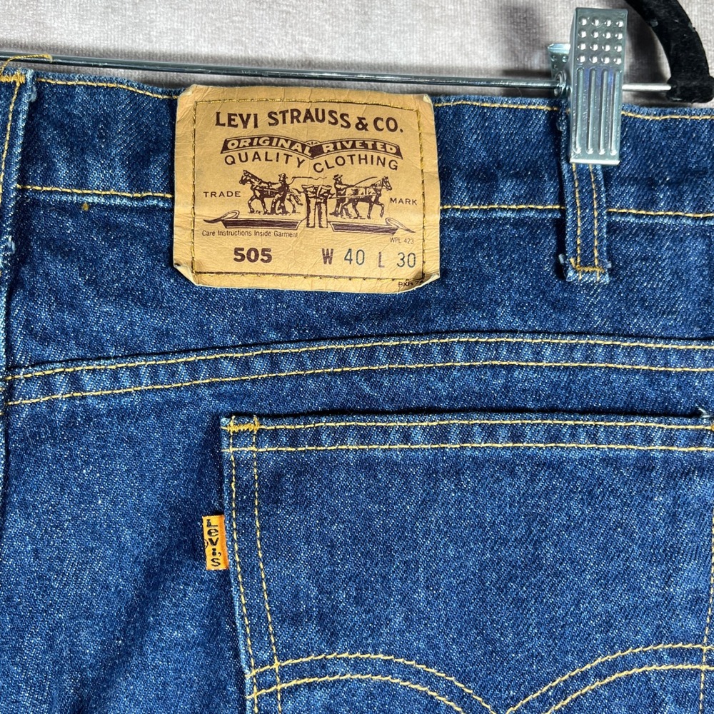 Vintage Levi's 505 Jeans Mens 40X30 Regular Fit Classic Straight Leg‎ Orange Tab